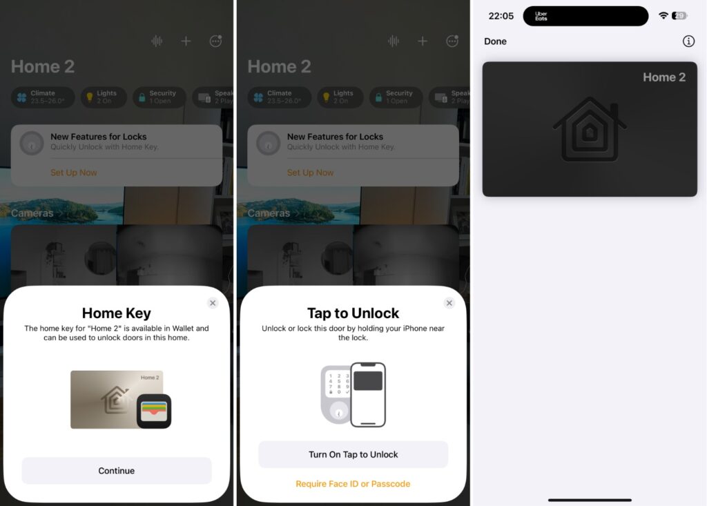 L'ajout d'une clé de domicile sur iPhone. Le pass arrive ensuite dans Apple Wallet. // Source : Numerama L'ajout d'une clé de domicile sur iPhone. Le pass arrive ensuite dans Apple Wallet. // Source : Numerama