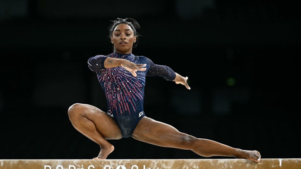 Simone Biles s'est longuement préparée pour revenir aux JO 2024 // Source : Loic Venance / AFP Simone Biles s'est longuement préparée pour revenir aux JO 2024 // Source : Loic Venance / AFP