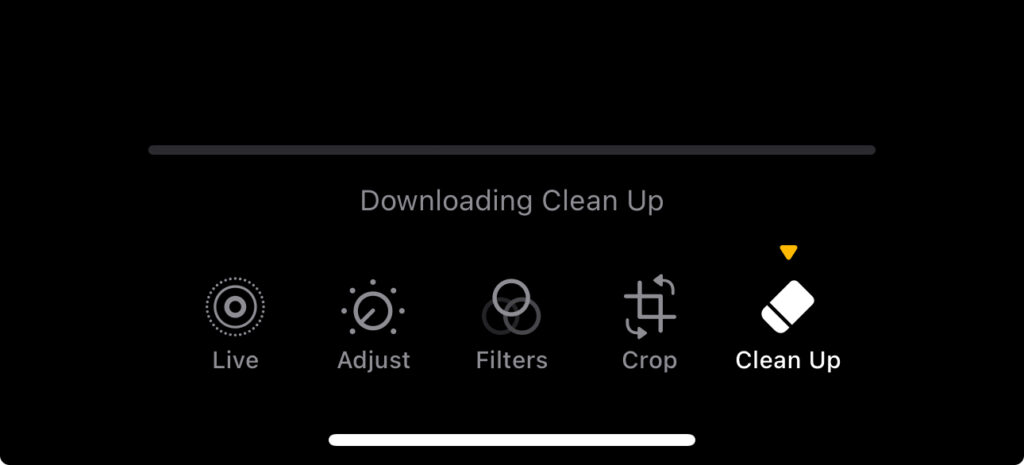 L'outil Clean Up est accessible depuis l'application Apple Photos. Il se télécharge une première fois, puis fonctionne instantanément ensuite. L'outil Clean Up est accessible depuis l'application Apple Photos. Il se télécharge une première fois, puis fonctionne instantanément ensuite.