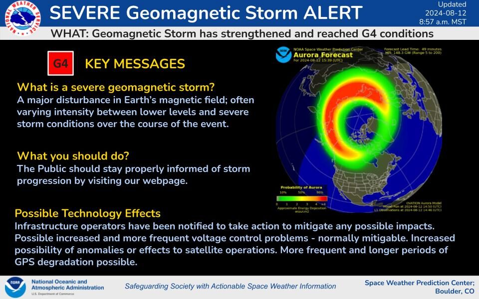 NOAA bulletin aurore 12 août NOAA bulletin aurore 12 août
