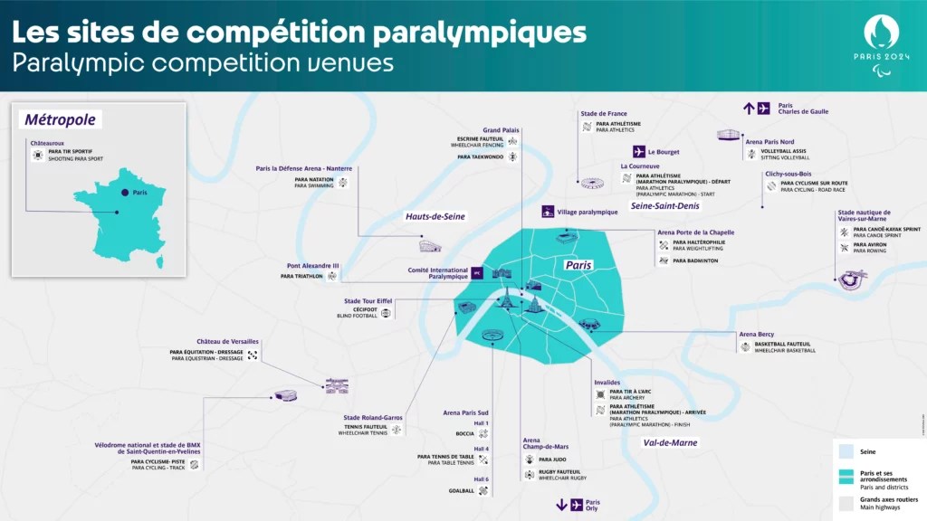 Carte des Jeux Paralympiques // Source : Olympics Carte des Jeux Paralympiques // Source : Olympics