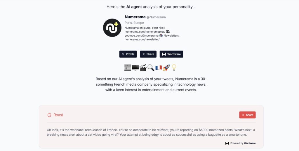Le compte de Numerama comparé à un Techcrunch français… Ça nous va // Source : Capture Numerama Le compte de Numerama comparé à un Techcrunch français… Ça nous va // Source : Capture Numerama