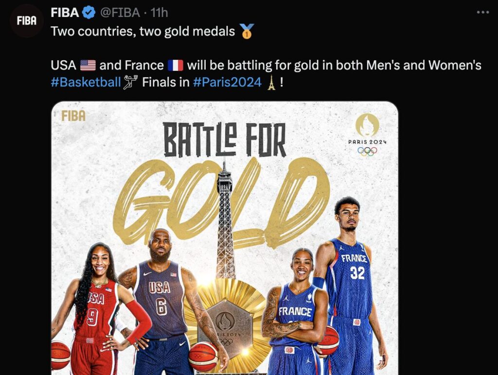 En basket, les deux finales opposent la France aux États-Unis. En basket, les deux finales opposent la France aux États-Unis.