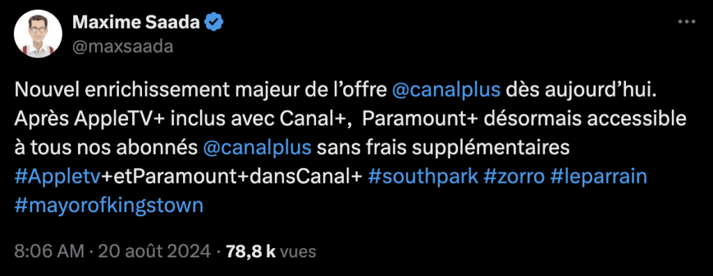 L'annonce du patron de Canal+. L'annonce du patron de Canal+.