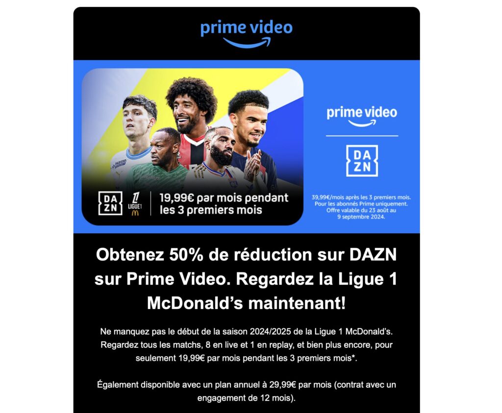 Le mail envoyé par Amazon à crtains abonnés Prime. Le mail envoyé par Amazon à crtains abonnés Prime.