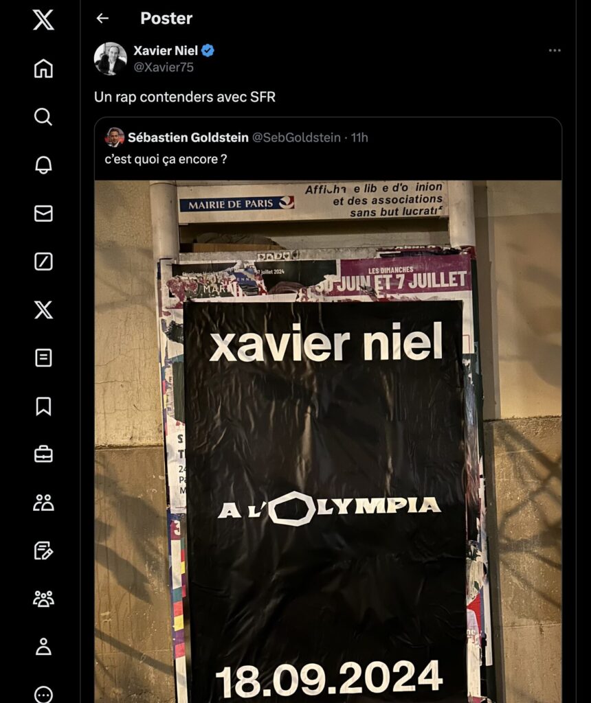Le tweet de Xavier Niel qui confirme l'existence de l'événement. Le tweet de Xavier Niel qui confirme l'existence de l'événement.