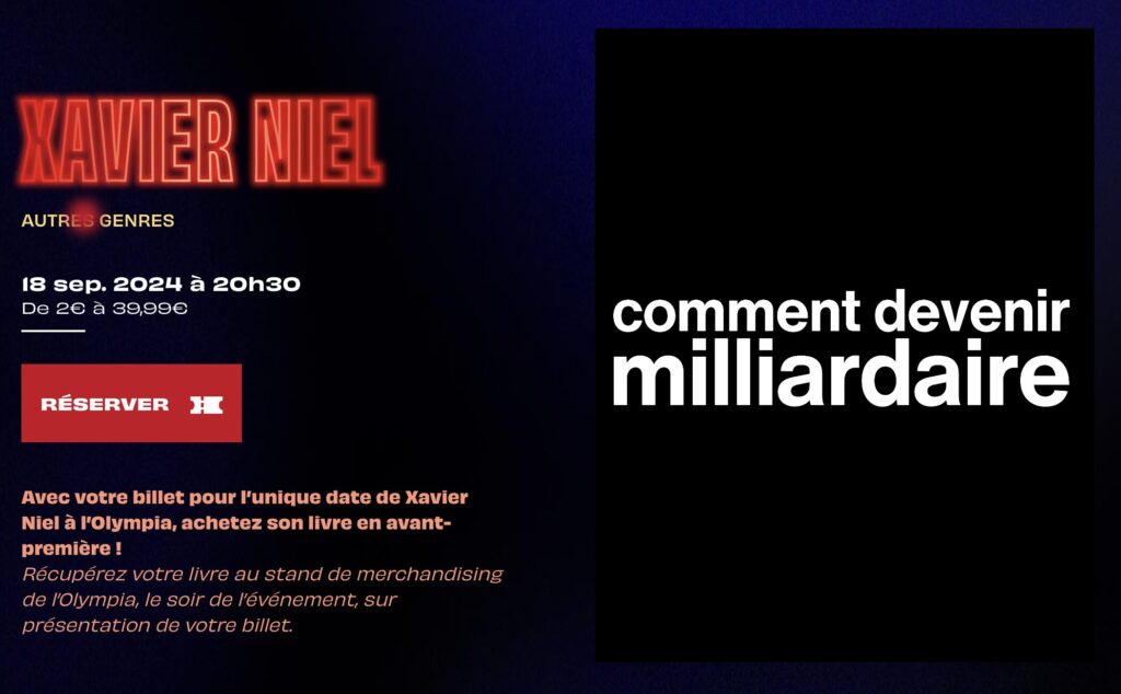 L'événement sur le site de l'Olympia. L'événement sur le site de l'Olympia.
