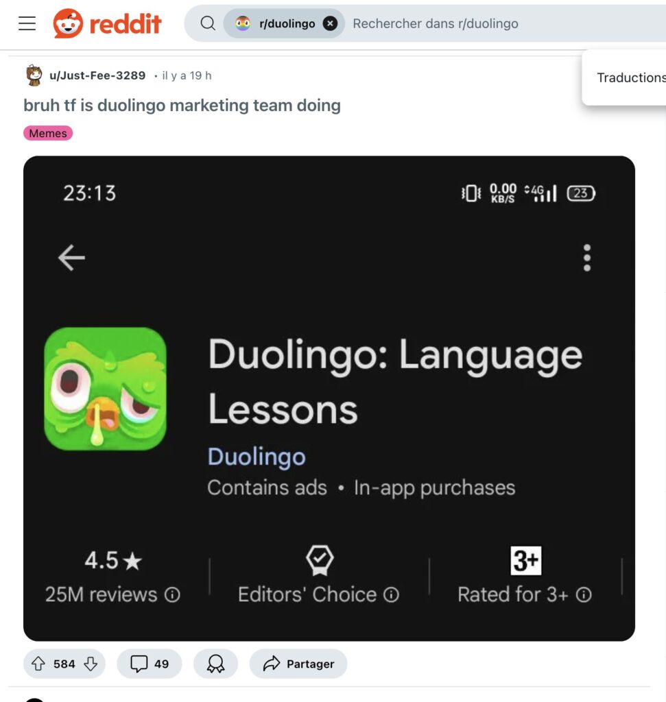Un des posts partagés massivement sur Reddit. Un des posts partagés massivement sur Reddit.