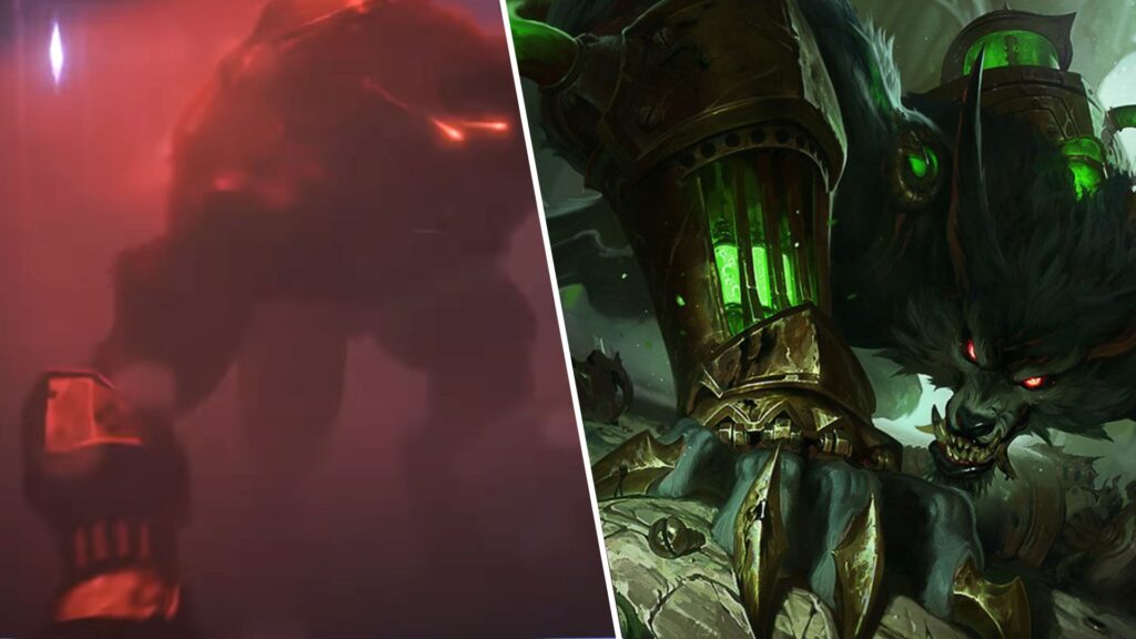 Warwick dans la saison 2 d'Arcane vs Warwick dans League of Legends // Source : Netflix / League of Legends Warwick dans la saison 2 d'Arcane vs Warwick dans League of Legends // Source : Netflix / League of Legends