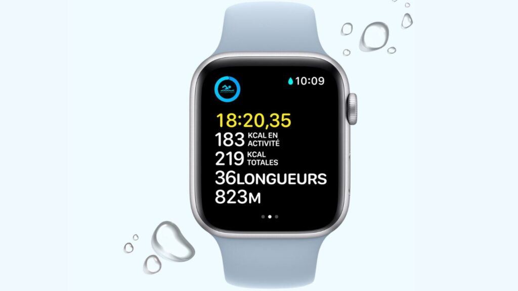 L'Apple Watch Se est bien sûr étanche // Source : Apple L'Apple Watch Se est bien sûr étanche // Source : Apple