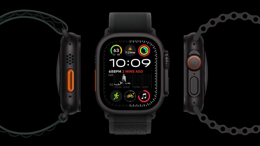 L'Apple Watch Ultra 2 en noir. // Source : Apple L'Apple Watch Ultra 2 en noir. // Source : Apple