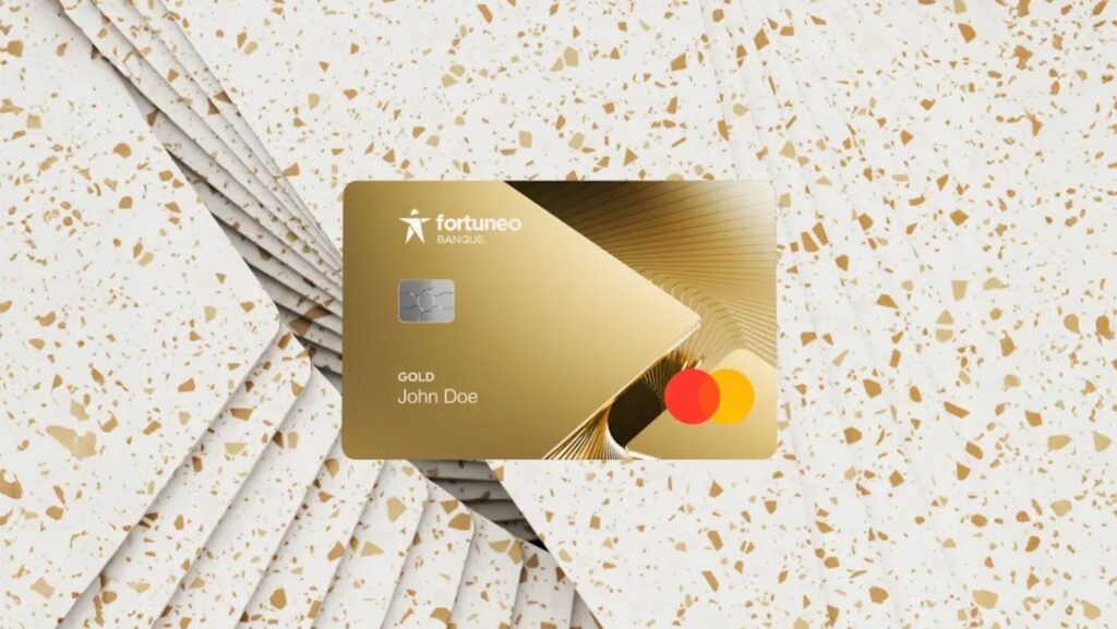 La carte Gold CB Mastercard proposée par Fortuneo // Source : Fortuneo. La carte Gold CB Mastercard proposée par Fortuneo // Source : Fortuneo.