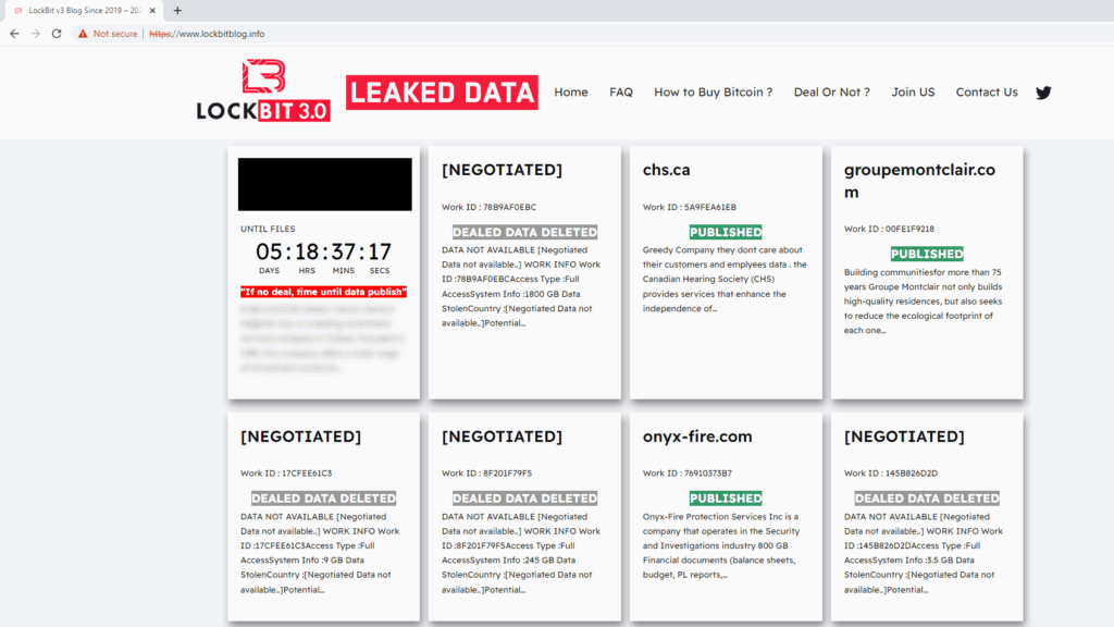 Le site clone de Lockbit créé par CosmicBeetle. // Source : ESET Le site clone de Lockbit créé par CosmicBeetle. // Source : ESET