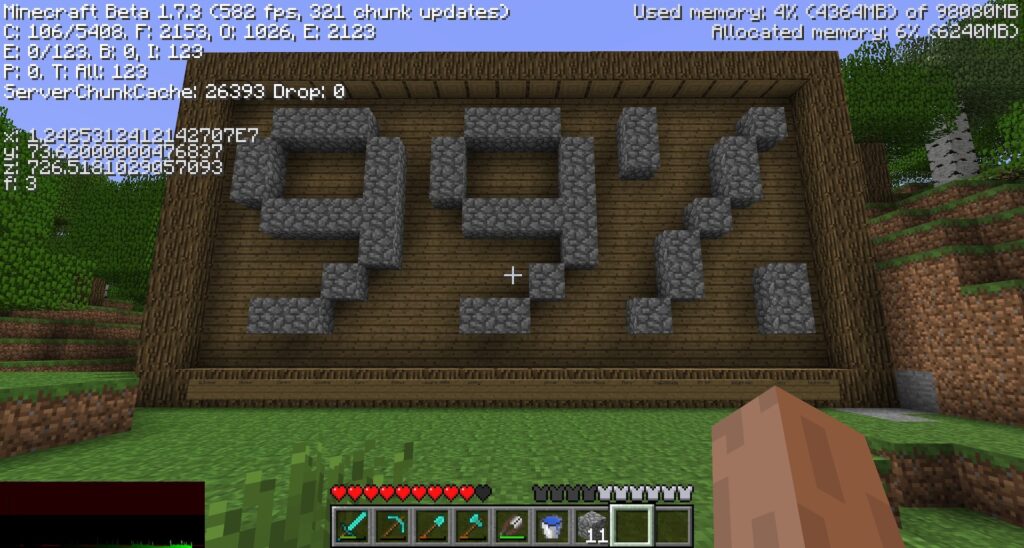 Il atteint les limites de Minecraft // Source : Twitter Il atteint les limites de Minecraft // Source : Twitter