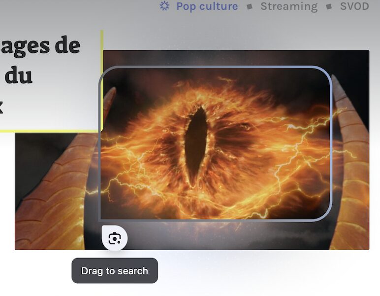 Entourer pour rechercher, c'est aussi dans Chrome. Entourer pour rechercher, c'est aussi dans Chrome.