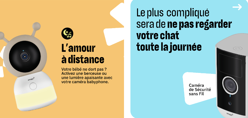 Contrairement à Netatmo, Omajin jouera sur une communication colorée et des blagues pour se faire connaître. Contrairement à Netatmo, Omajin jouera sur une communication colorée et des blagues pour se faire connaître.