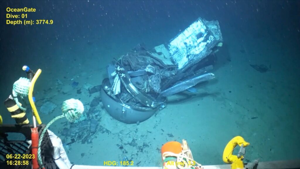 Épave du submersible Titan. // Source : USCG Épave du submersible Titan. // Source : USCG