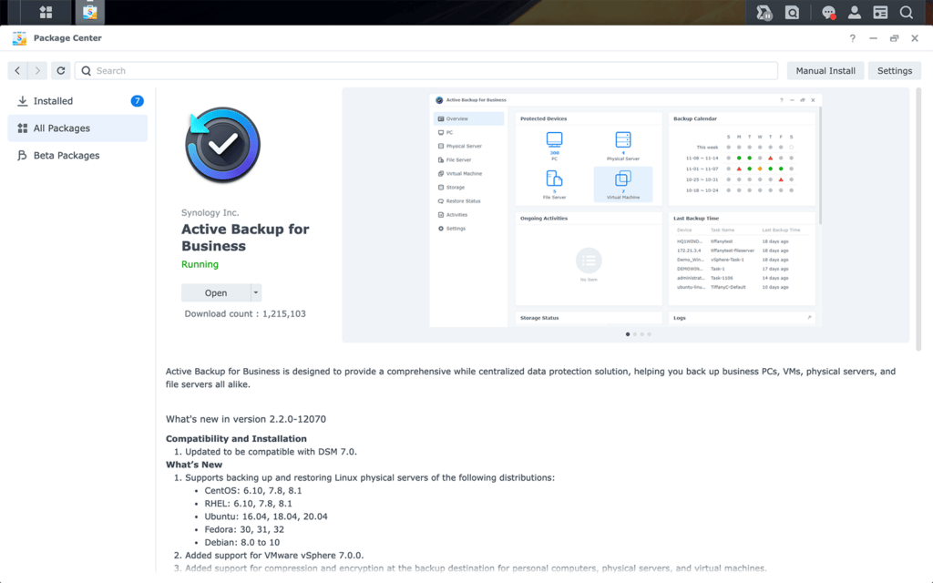 Active Backup est accessible gratuitement à tous les possesseurs de NAS Synology // Source : Synology Active Backup est accessible gratuitement à tous les possesseurs de NAS Synology // Source : Synology