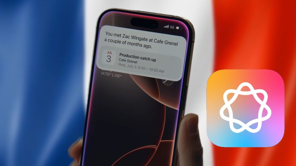 Apple Intelligence sur un drapeau français. // Source : Numerama Apple Intelligence sur un drapeau français. // Source : Numerama