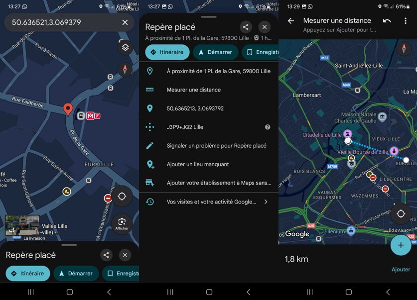 les étapes pour calculer une distance à vol oiseau sur l'application mobile google maps les étapes pour calculer une distance à vol oiseau sur l'application mobile google maps