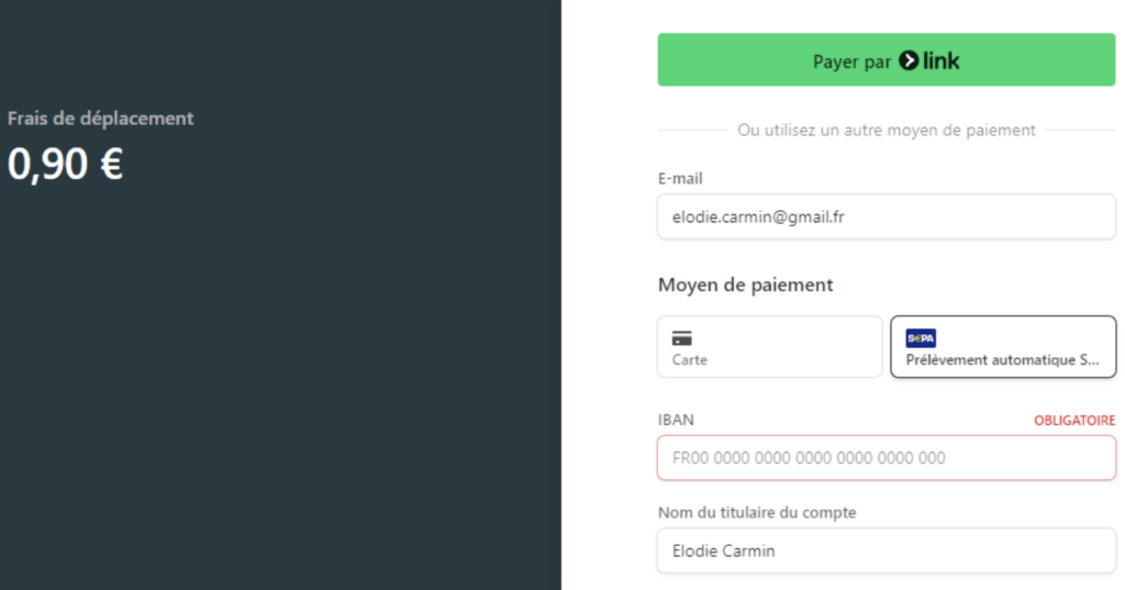 Il suffit de donner l'IBAN de la « cible » sur Stripe. // Source : Jonathan / Photographe Il suffit de donner l'IBAN de la « cible » sur Stripe. // Source : Jonathan / Photographe