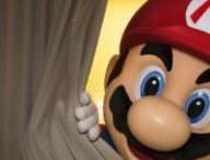Photo de Mario derrière un rideau // Source : Twitter Nintendo of America Photo de Mario derrière un rideau // Source : Twitter Nintendo of America
