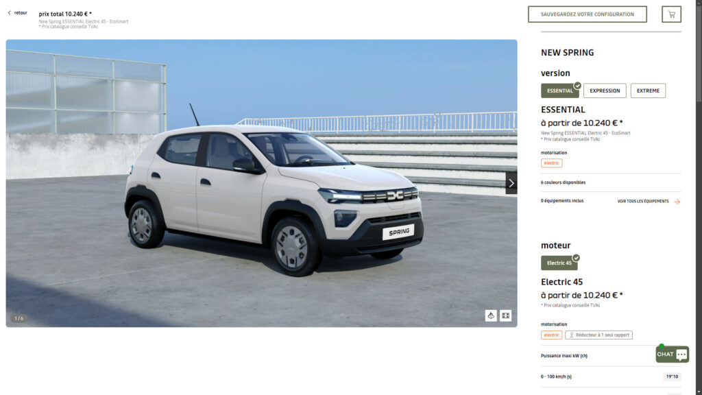 Remise luxembourgeoise sur Dacia Spring // Source : capture du site dacia.lu Remise luxembourgeoise sur Dacia Spring // Source : capture du site dacia.lu