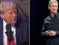 Donald Trump et Tim Cook // Source : Montage Numerama Donald Trump et Tim Cook // Source : Montage Numerama