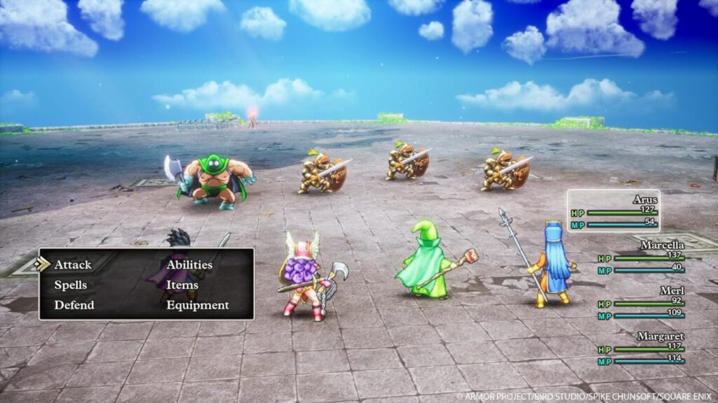 Les combats au tour par tour de Dragon Quest III HD-2D // Source : Square-Enix Les combats au tour par tour de Dragon Quest III HD-2D // Source : Square-Enix
