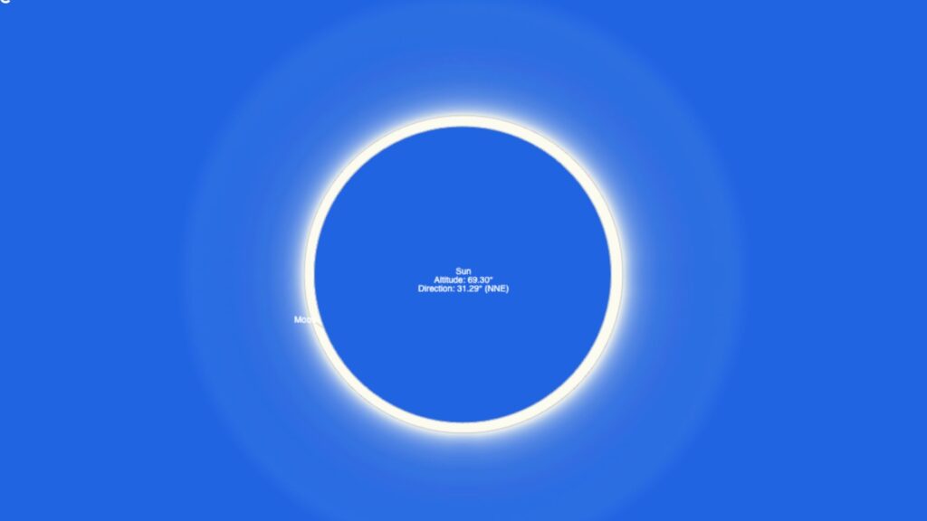 Quand l'éclipse du 2 octobre sera à son maximum. // Source : Time and Date Quand l'éclipse du 2 octobre sera à son maximum. // Source : Time and Date