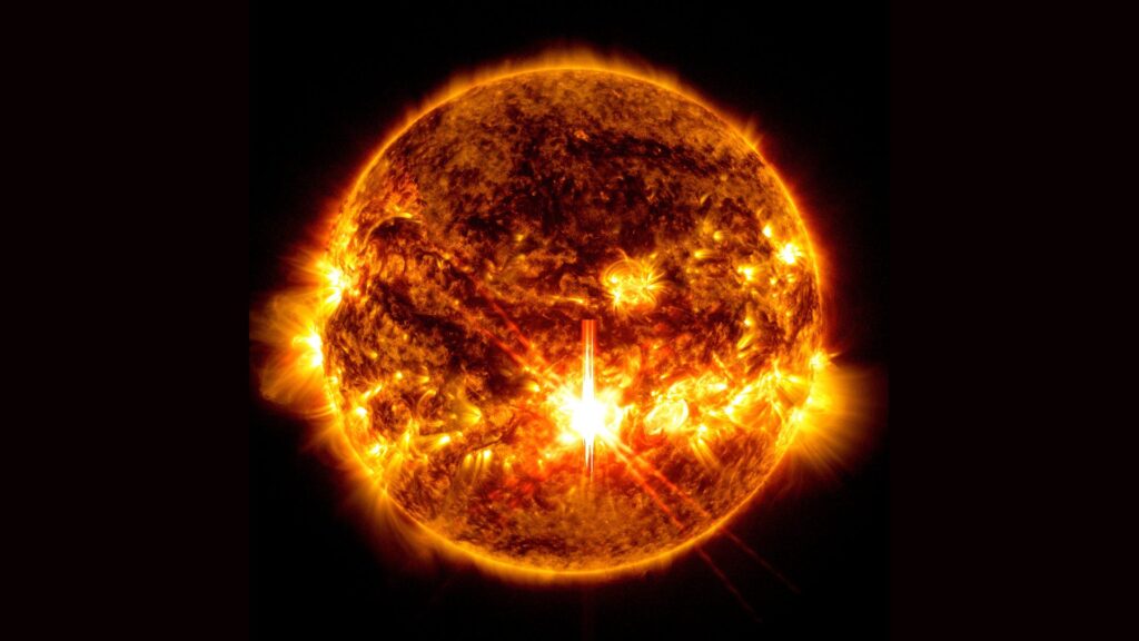 Éruption solaire du 3 octobre 2024. // Source : NASA/SDO Éruption solaire du 3 octobre 2024. // Source : NASA/SDO
