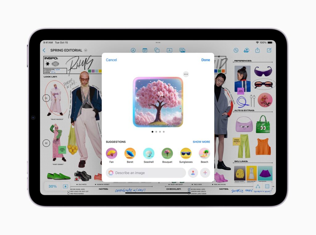 Apple Intelligence sur l'iPad mini 2024.