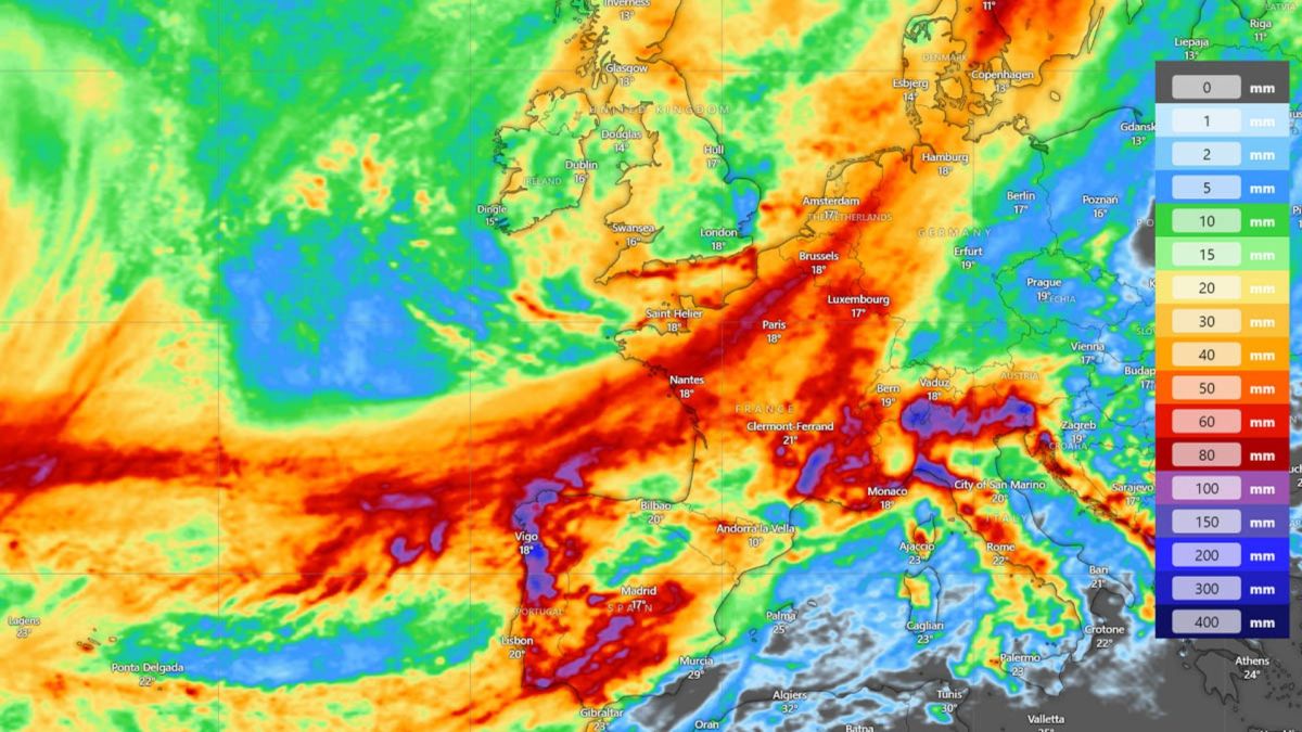 Source : Windy/Severe Weather, ouragan Kirk, octobre 2024 Source : Windy/Severe Weather, ouragan Kirk, octobre 2024
