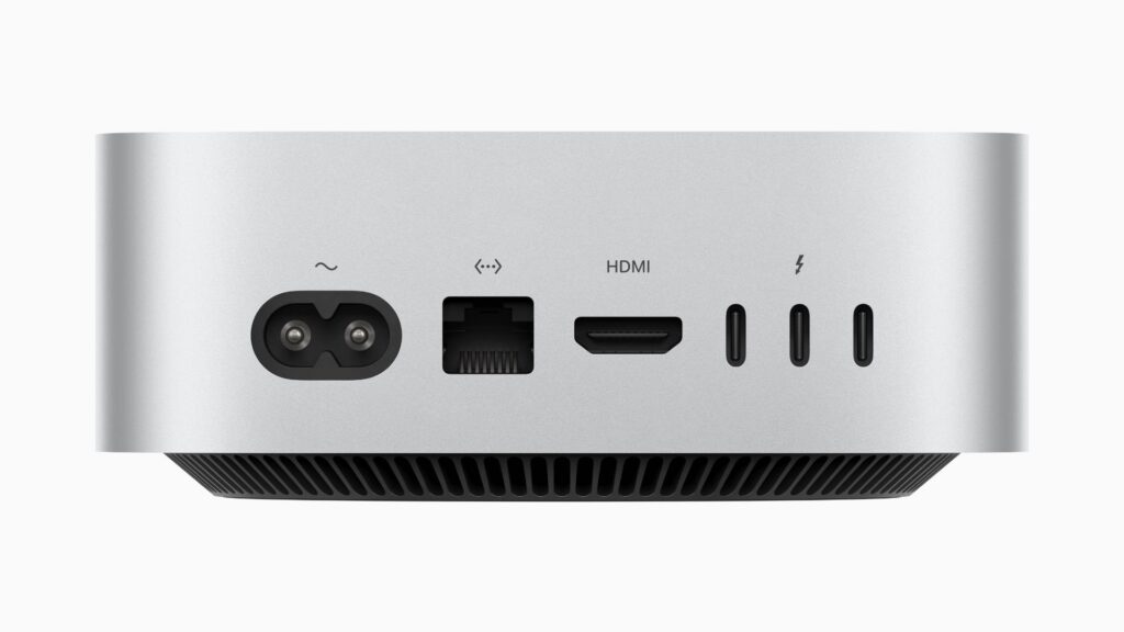 Les ports du Mac mini 2024. Les ports du Mac mini 2024.