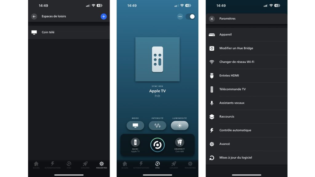 Application Philips Hue // Source : Capture d'écran Application Philips Hue // Source : Capture d'écran