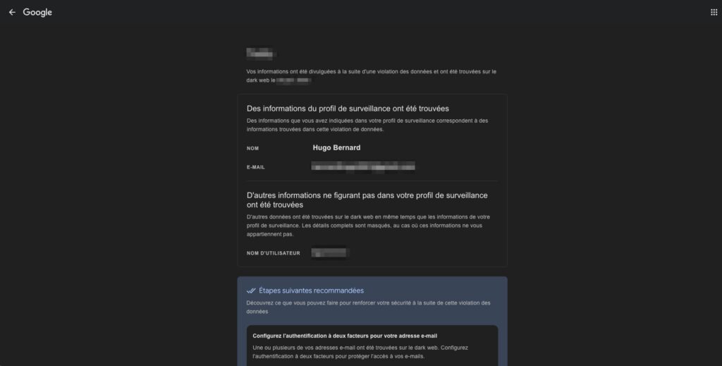 Le rapport sur le dark web de Google // Source : Numerama Le rapport sur le dark web de Google // Source : Numerama