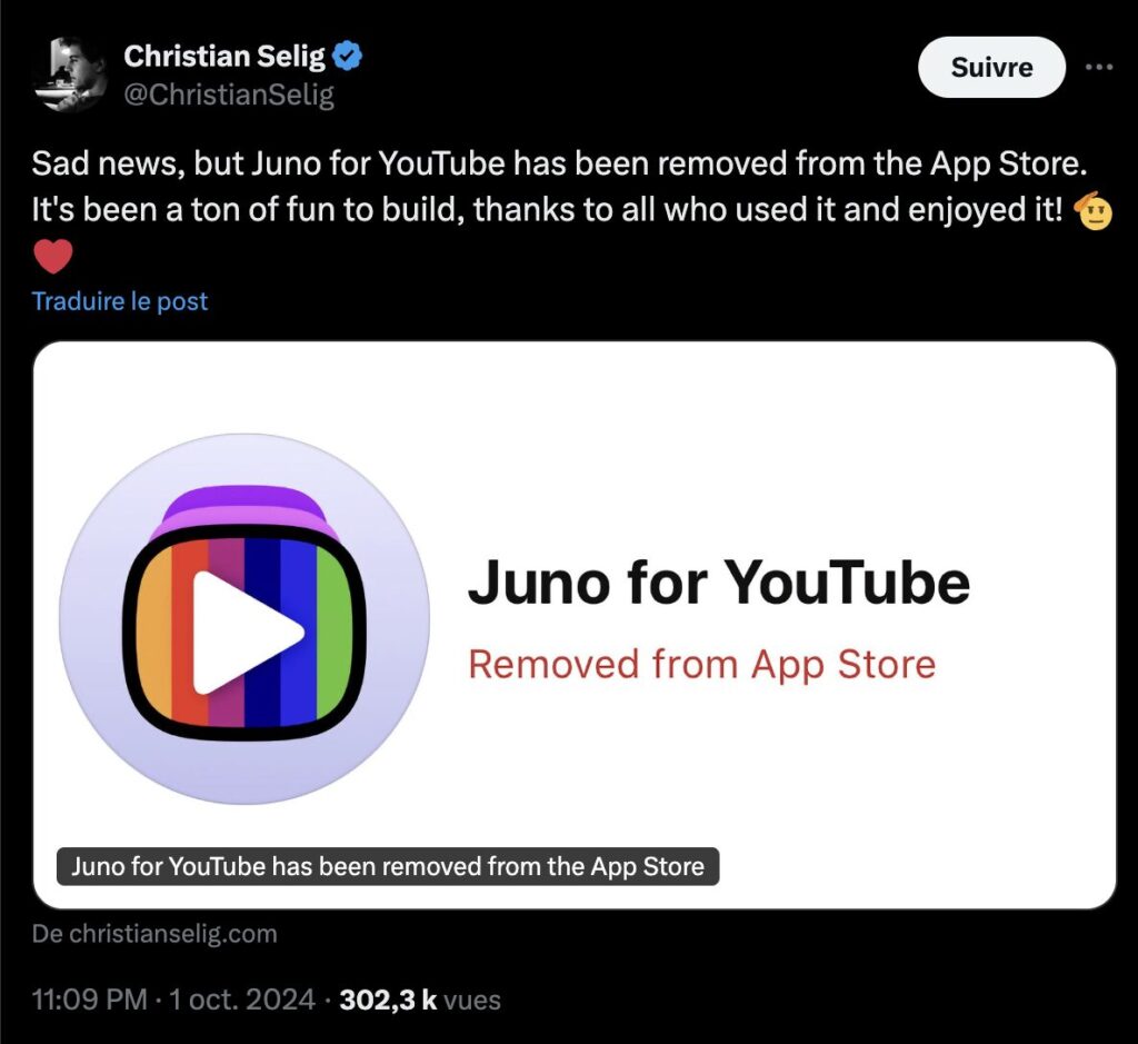 Le développeur de Juno a annoncé sa mort sur X. Le développeur de Juno a annoncé sa mort sur X.
