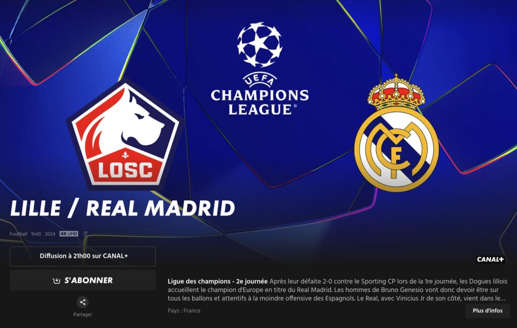 Lille - Real Madrid est le match star du 2 octobre. Lille - Real Madrid est le match star du 2 octobre.