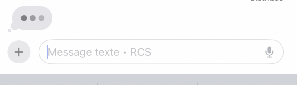 Les bulles restent vertes chez Apple, mais la fenêtre indique qu'il s'agit d'un RCS. Les bulles restent vertes chez Apple, mais la fenêtre indique qu'il s'agit d'un RCS.