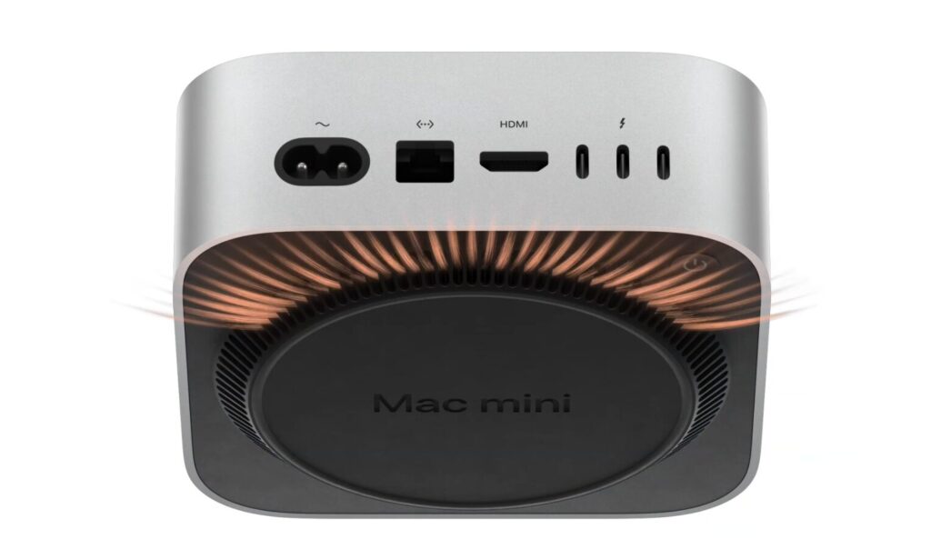 Malgré son petit design, le Mac mini dispose d'un ventilateur. Malgré son petit design, le Mac mini dispose d'un ventilateur.