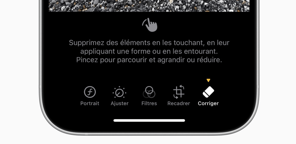 L'outil Corriger est l'équivalent de la gomme magique de Google. L'outil Corriger est l'équivalent de la gomme magique de Google.