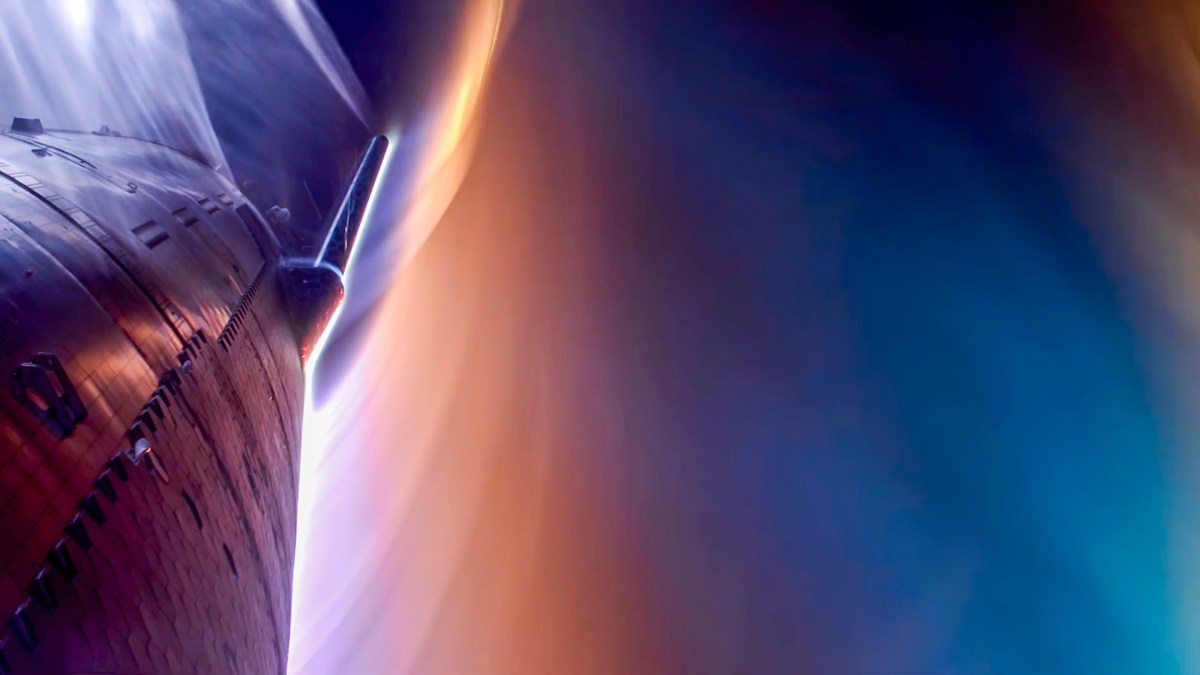 La rentrée atmosphérique du vaisseau spatial Starship. // Source : SpaceX La rentrée atmosphérique du vaisseau spatial Starship. // Source : SpaceX
