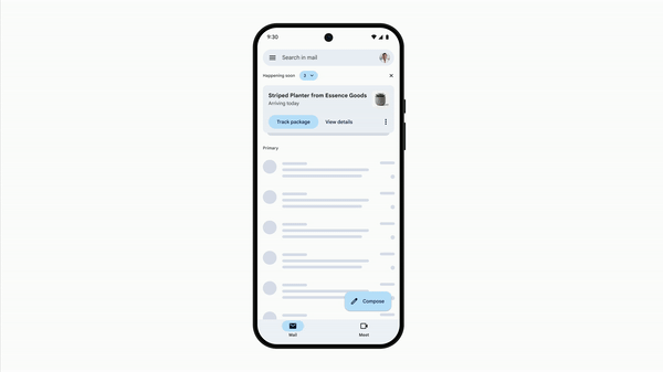 La nouvelle section « Prochainement » dans Gmail // Source : Google La nouvelle section « Prochainement » dans Gmail // Source : Google