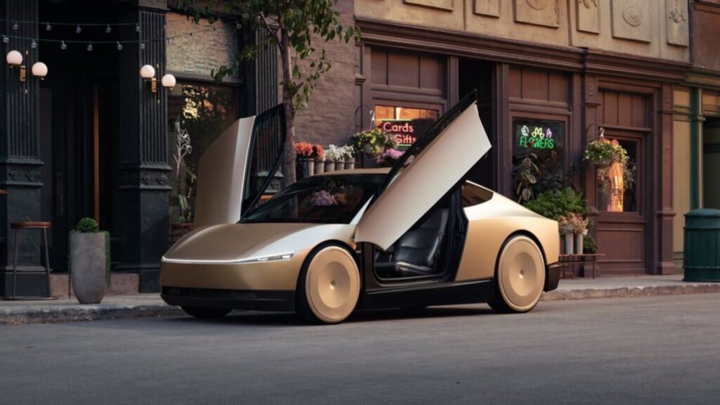 Le Tesla Cybercab // Source : Tesla Le Tesla Cybercab // Source : Tesla