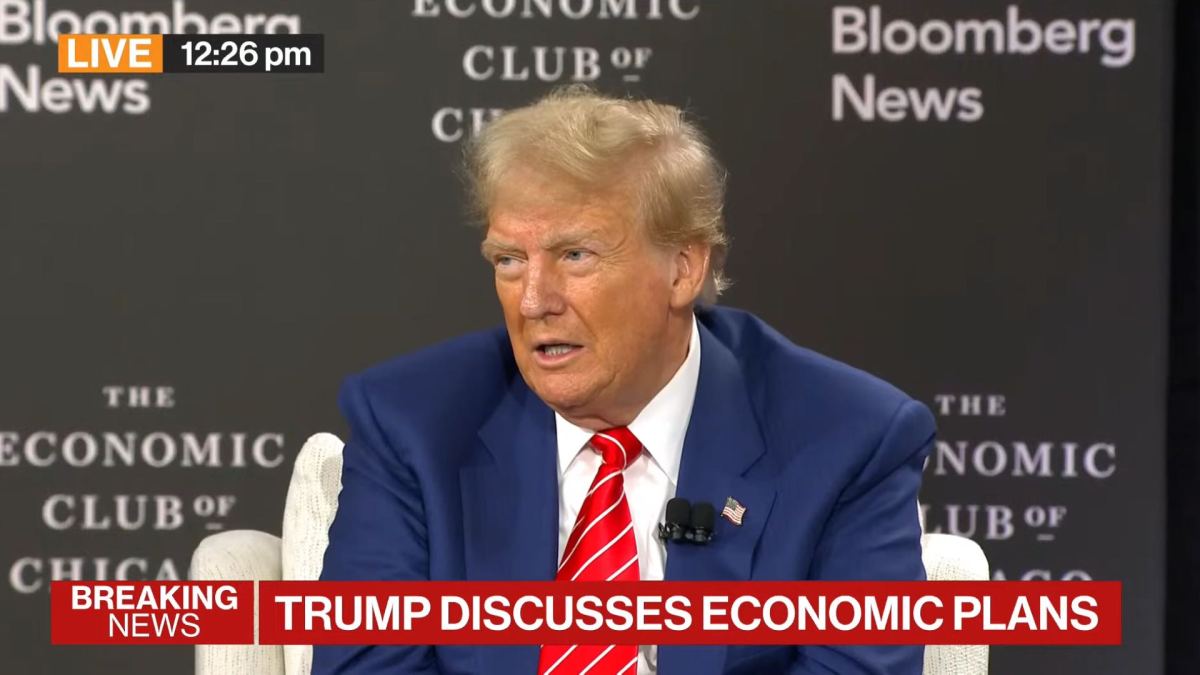 Donald Trump lors de la grande interview Bloomberg. // Source : Bloomberg Donald Trump lors de la grande interview Bloomberg. // Source : Bloomberg