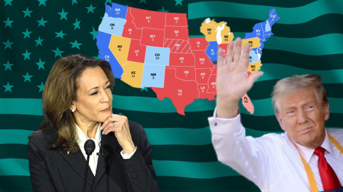 La carte du collège électoral, avec Kamala Harris et Donald Trump. // Source : Numerama La carte du collège électoral, avec Kamala Harris et Donald Trump. // Source : Numerama