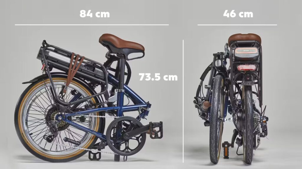 Vélo pliant électrique E FOLD 500 Bleu // Source : Décathlon Vélo pliant électrique E FOLD 500 Bleu // Source : Décathlon