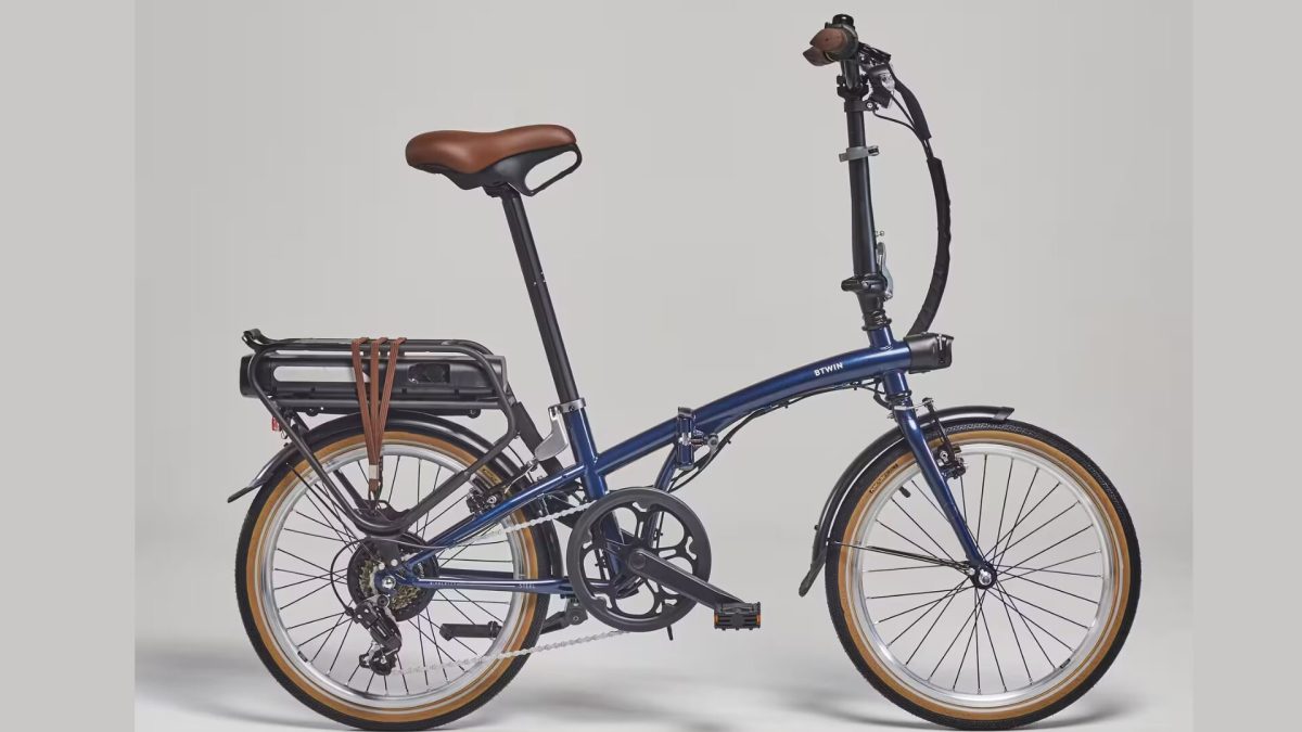 Vélo pliant électrique E FOLD 500 Bleu // Source : Décathlon Vélo pliant électrique E FOLD 500 Bleu // Source : Décathlon