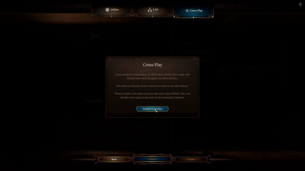 Le cross-play dans Baldur's Gate 3 // Source : Larian Studios Le cross-play dans Baldur's Gate 3 // Source : Larian Studios