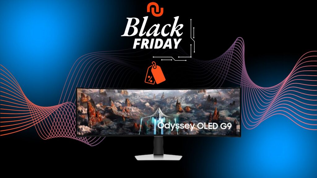 Ecran PC Gamer SAMSUNG ODYSSEY OLED G9 // Source : Montage Numerama Ecran PC Gamer SAMSUNG ODYSSEY OLED G9 // Source : Montage Numerama